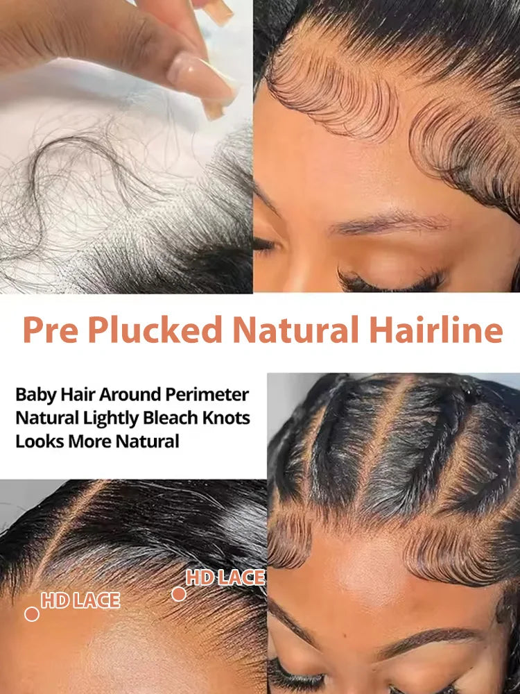 30 40 Inch 13x6 HD Deep Wave Lace Frontal Wig 300 Density Water Wave Curly Human Hair 5x5 Glueless Lace Front Wigs Wear Go