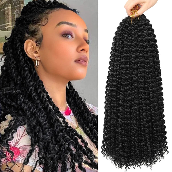 Passion Twist Hair 18 Inch Water Wave Crochet Hair Bohemian Spring Twist Hair Crochet Braids Synthetic Hair Extension For Women