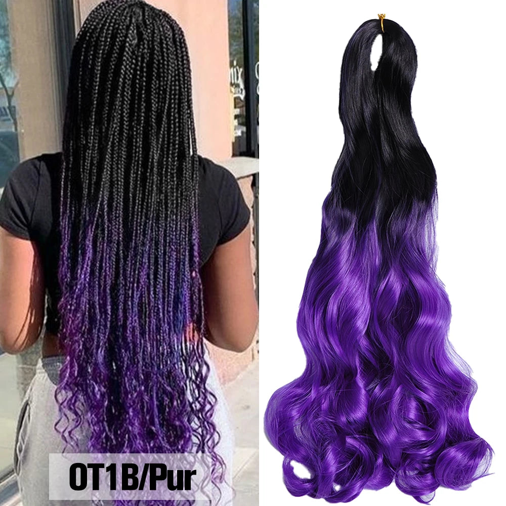 Budabuda 24Inch Spiral Curls Synthetic Loose Wave Crochet Braids Hair Extensions Pre Stretched 24inch Braiding Hair For Black Wo