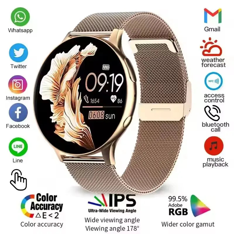 Smartwatch Women Watch 6 Health Monitoring Watch Waterproof Voice Assistant Bluetooth Call Smart Watch 2025 New Sports Watch