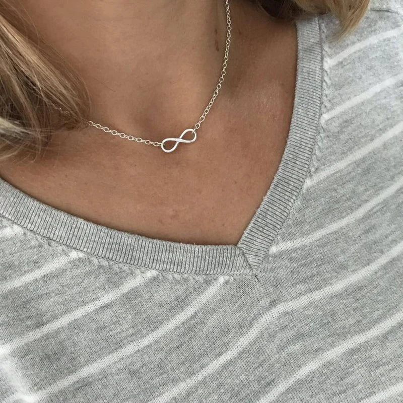 Boho Charm Infinity Pendant Choker Necklace Femme Stainless Steel Couple Wedding Jewelry Collares Mujer Best Friend Gift bijoux