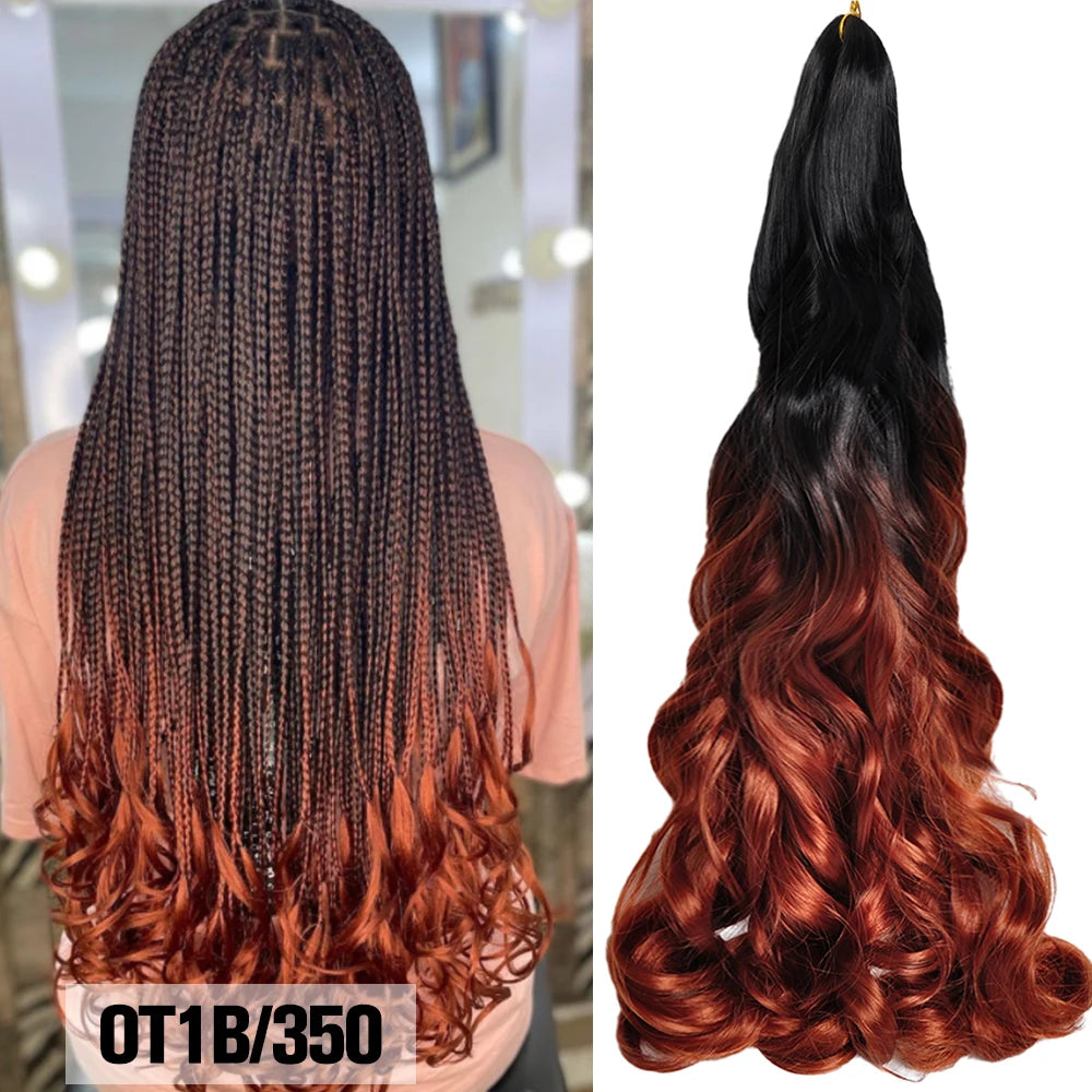 Budabuda 24Inch Spiral Curls Synthetic Loose Wave Crochet Braids Hair Extensions Pre Stretched 24inch Braiding Hair For Black Wo