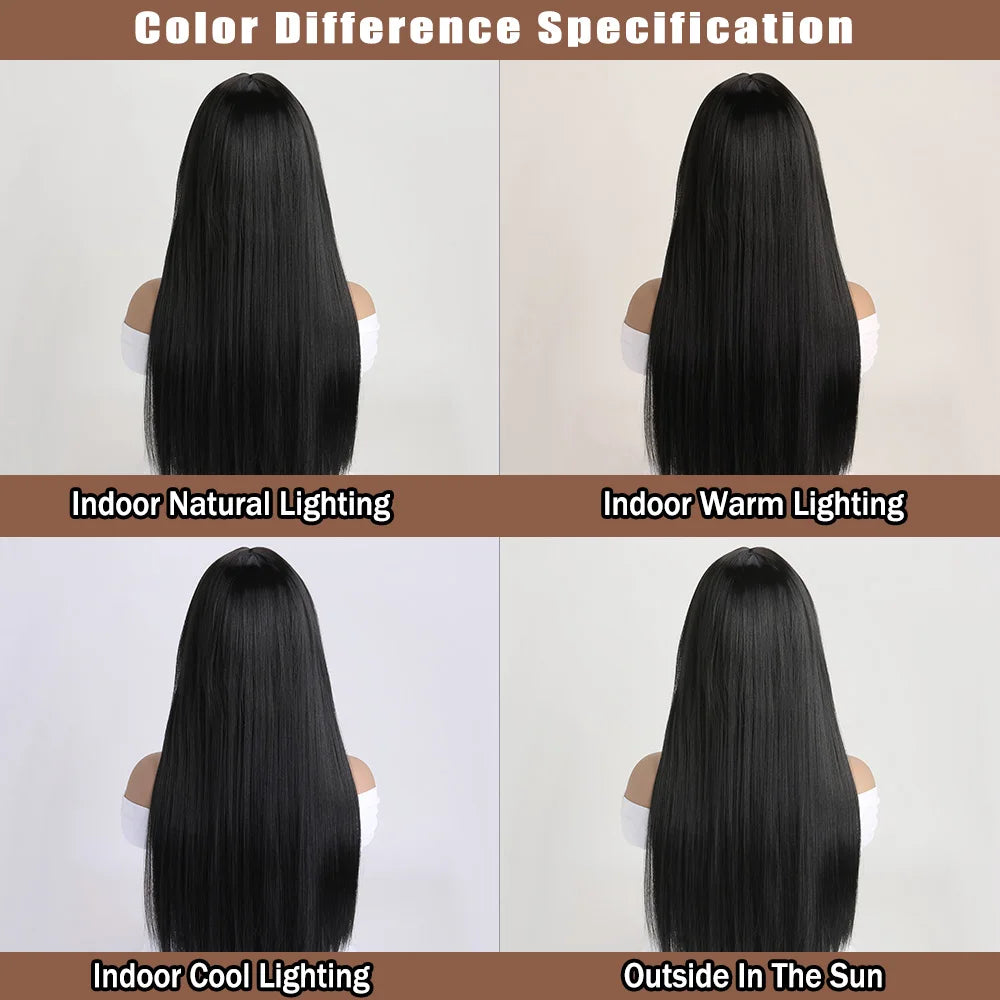 26Inch Colour Wig Long Straight Synthetic Wig for Women Fashion Wig for for Daily Halloween   Costume Party Cosplay ﻿