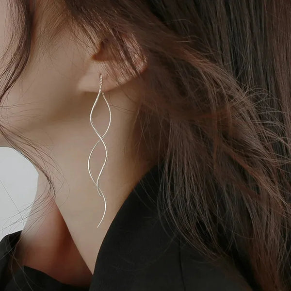 New Minimalist Long Wavy Fringe Earrings New Women Fashionable Hanging Earrings High-End Jewelry Minimalist Accessories Gifts