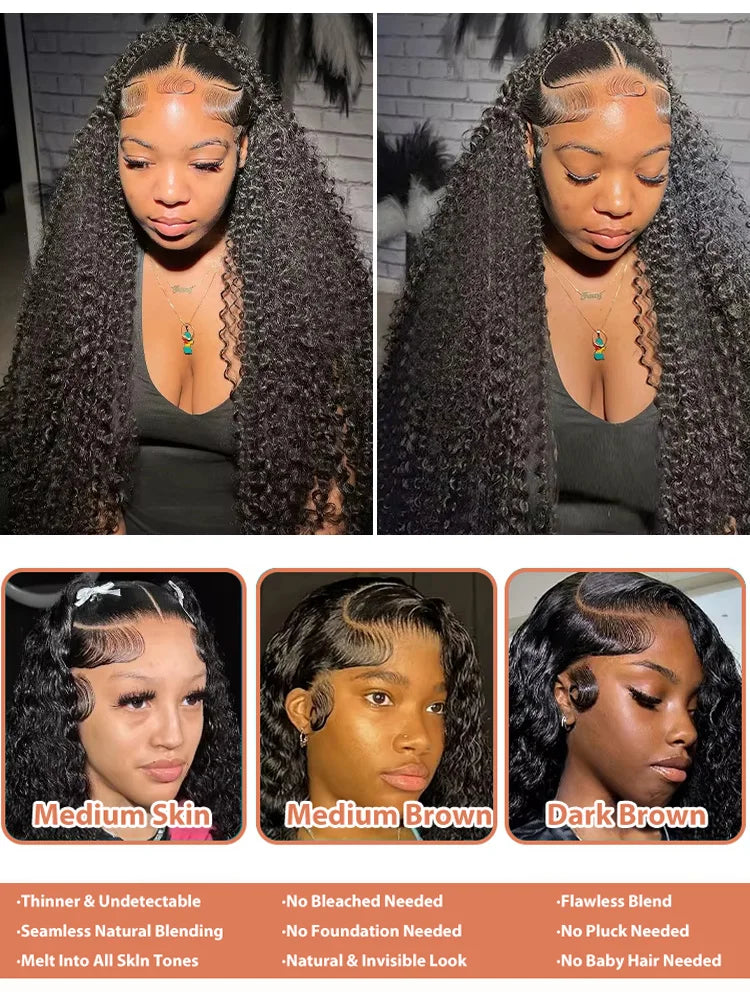 30 40 Inch 13x6 HD Deep Wave Lace Frontal Wig 300 Density Water Wave Curly Human Hair 5x5 Glueless Lace Front Wigs Wear Go