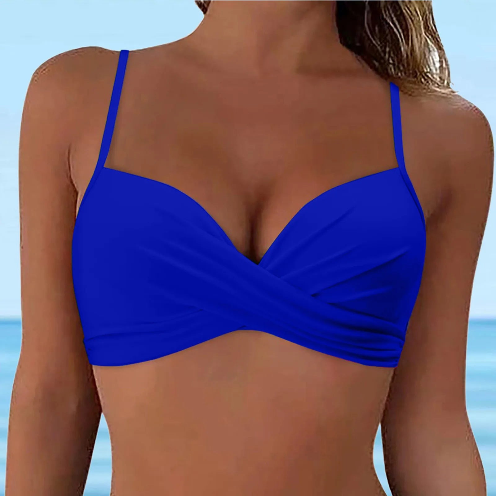 Women Lace Up Swimwear Tops Underwire Full Coverage Bikini Top Push Up Swim Crop Top Tie Back Matching Men And Women Swimsuits