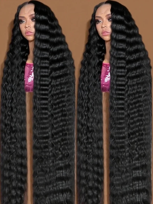 40 Inch Deep Wave Glueless Wigs 13x4 13x6 Hd Transparent Lace Front Wigs Water Wave Lace Frontal Hair Wigs Curly Human Hair Wigs