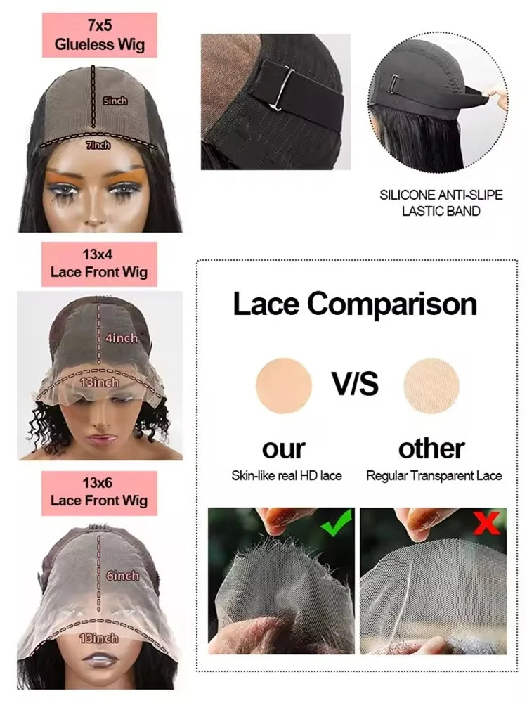 40 Inch Deep Wave Glueless Wigs 13x4 13x6 Hd Transparent Lace Front Wigs Water Wave Lace Frontal Hair Wigs Curly Human Hair Wigs