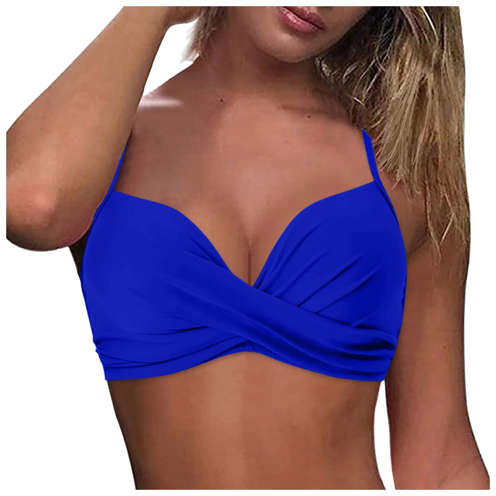 Women Lace Up Swimwear Tops Underwire Full Coverage Bikini Top Push Up Swim Crop Top Tie Back Matching Men And Women Swimsuits
