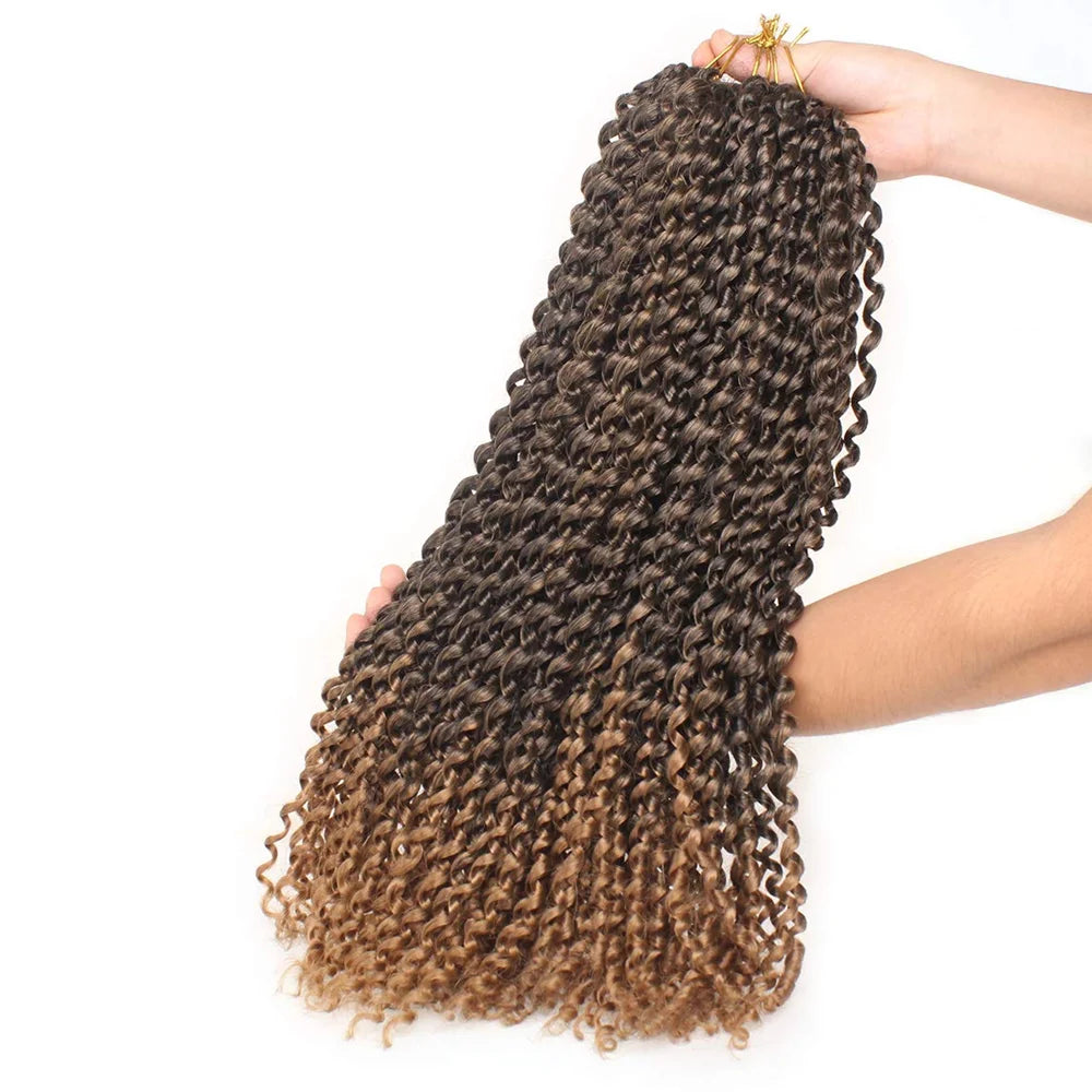 Passion Twist Hair 18 Inch Water Wave Crochet Hair Bohemian Spring Twist Hair Crochet Braids Synthetic Hair Extension For Women