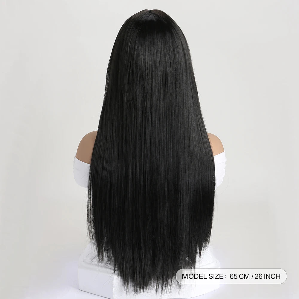 26Inch Colour Wig Long Straight Synthetic Wig for Women Fashion Wig for for Daily Halloween   Costume Party Cosplay ﻿
