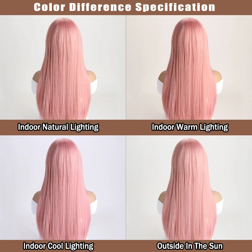 26Inch Colour Wig Long Straight Synthetic Wig for Women Fashion Wig for for Daily Halloween   Costume Party Cosplay ﻿