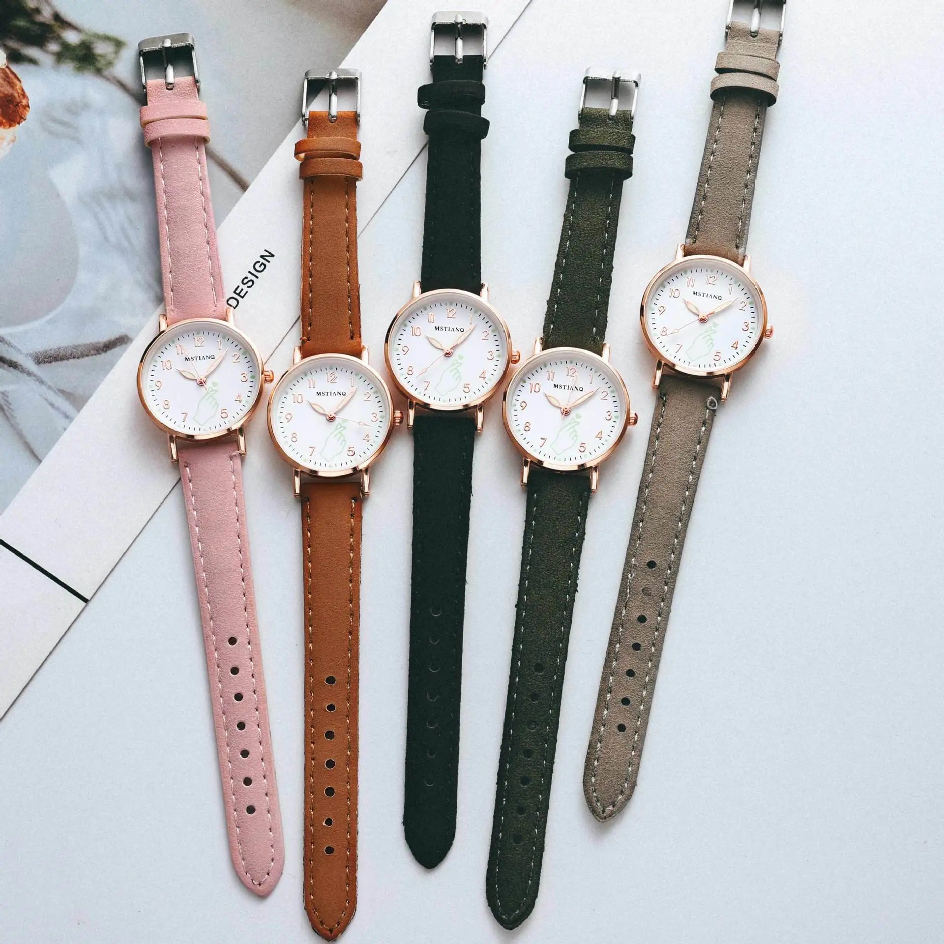Luminous Watch Night Glowing Women Cute Leather Watches Simple Small Dial Quartz Clock Watch Wrist for Girls