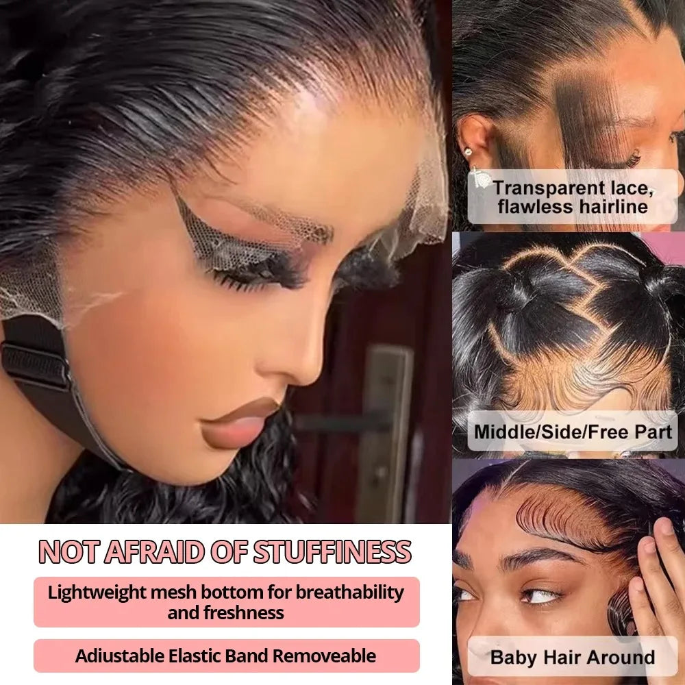 40 Inch Deep Wave Glueless Wigs 13x4 13x6 Hd Transparent Lace Front Wigs Water Wave Lace Frontal Hair Wigs Curly Human Hair Wigs