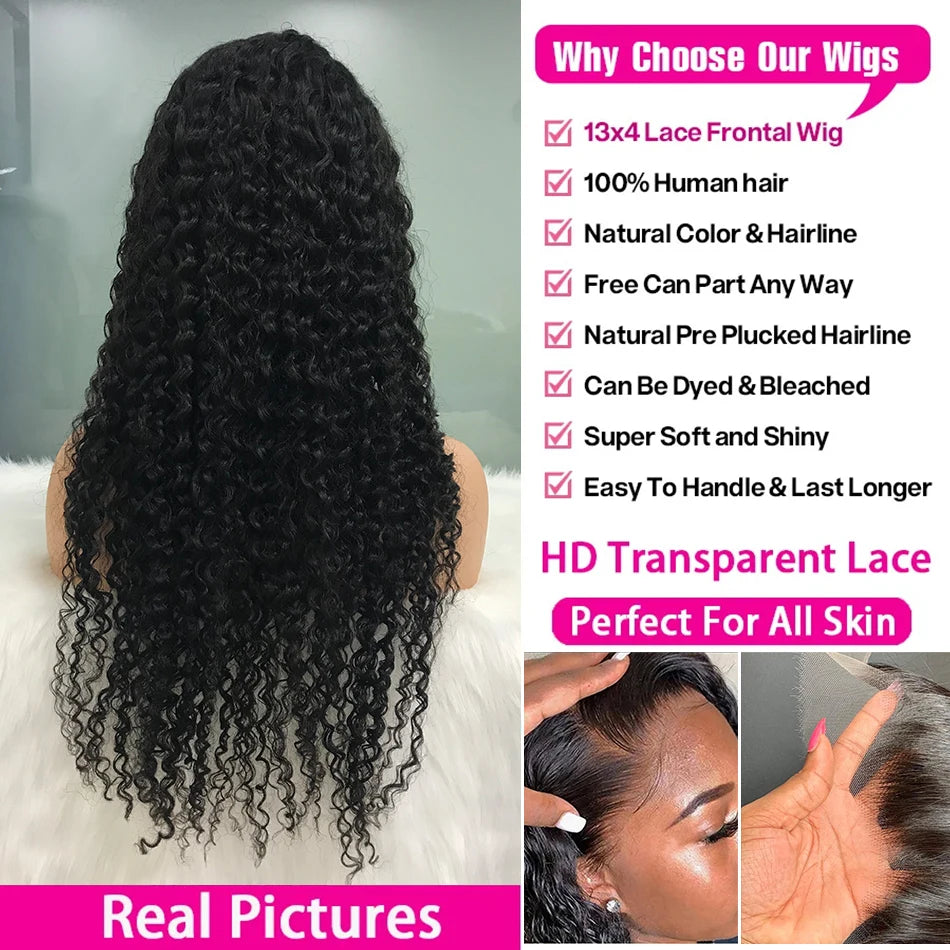 13x6 13x4 Deep Wave Hd Lace Frontal Wig 30 40 Inch Wet And Wavy Loose Water Wave Lace Front Wig 360 Curly Lace Human Hair Wigs