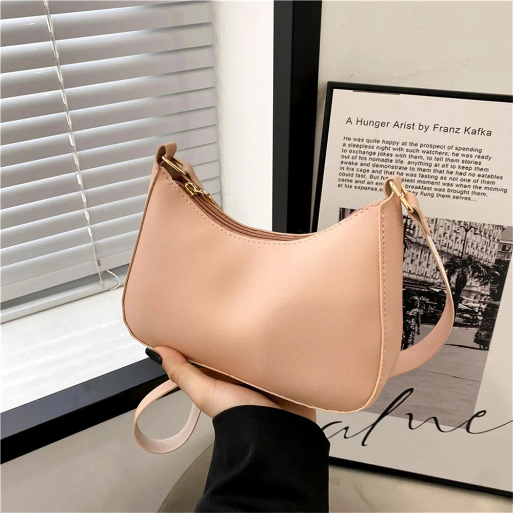 WOMEN'S Bag Underarm Bag  Handbags Retro Solid Color PU Leather Shoulder Underarm Bags Casual Women Hobos Handbags