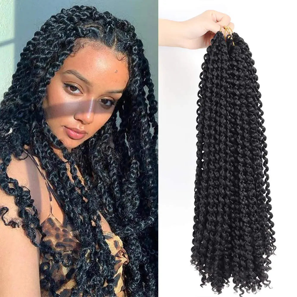 Passion Twist Hair 18 Inch Water Wave Crochet Hair Bohemian Spring Twist Hair Crochet Braids Synthetic Hair Extension For Women