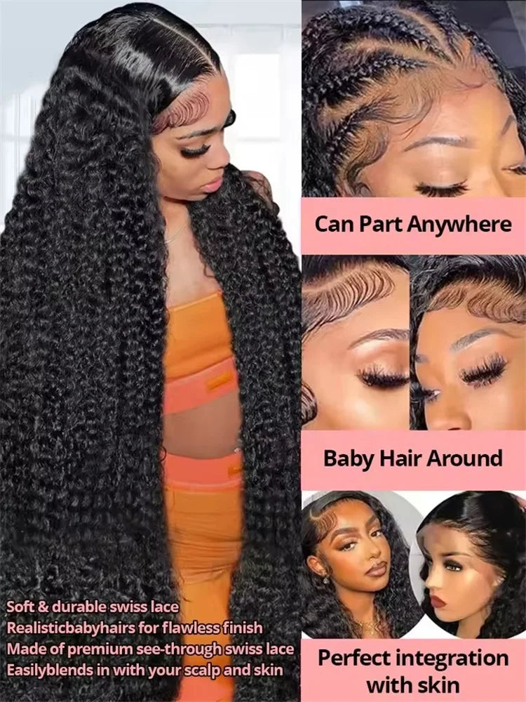 40 Inch Deep Wave Glueless Wigs 13x4 13x6 Hd Transparent Lace Front Wigs Water Wave Lace Frontal Hair Wigs Curly Human Hair Wigs