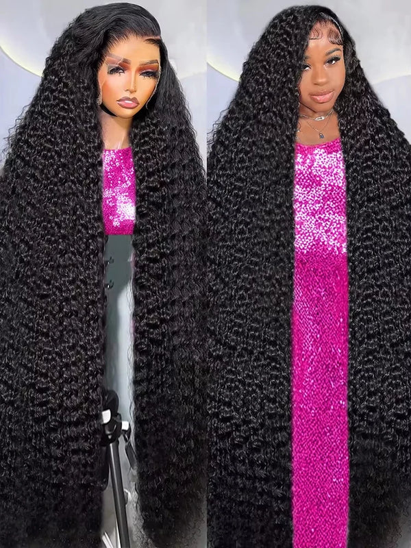 30 40 Inch 13x6 HD Deep Wave Lace Frontal Wig 300 Density Water Wave Curly Human Hair 5x5 Glueless Lace Front Wigs Wear Go