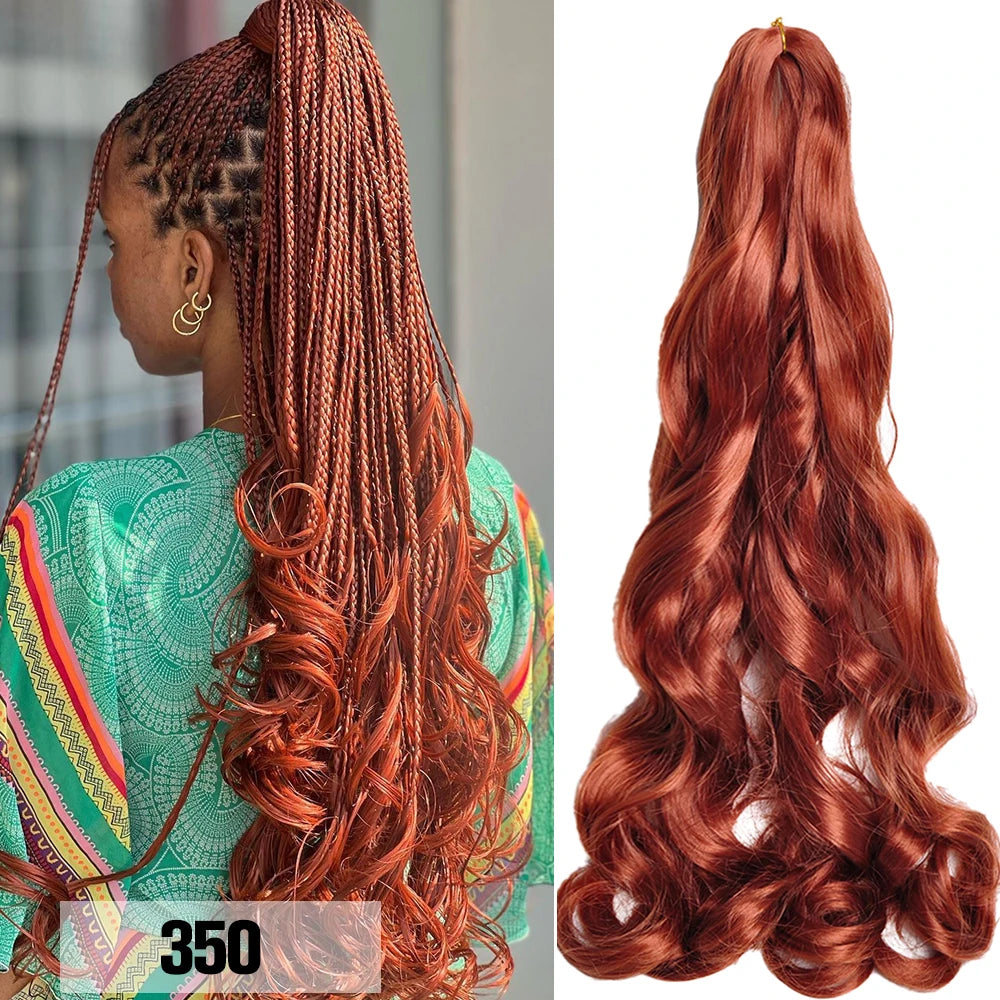 Budabuda 24Inch Spiral Curls Synthetic Loose Wave Crochet Braids Hair Extensions Pre Stretched 24inch Braiding Hair For Black Wo