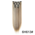 WIGSIN 6Pieces/Set Synthetic 24Inch Long Straight Hair Extension Silky Hairpiece for Women